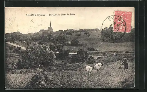 AK Chéroy, Paysage du Pont de Paris