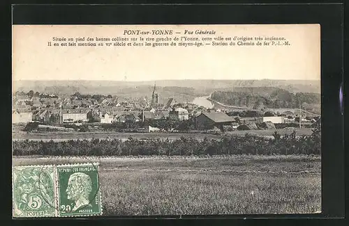 AK Pont-sur-Yonne, Vue Générale, Totalansicht