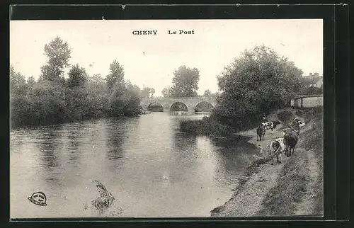 AK Cheny, Le Pont, Partie mit Brücken