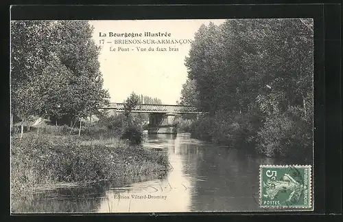 AK Brienon-sur-Armancon, Le Pont, Vue du faux bras