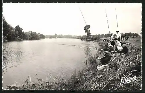 AK Villenavotte, La Peche au Bord de l'Yonne