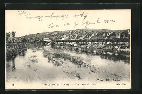 AK Vincelottes, Vue prise du Pont
