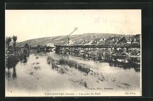 AK Vincelottes, Vue prise du Pont, le Canal