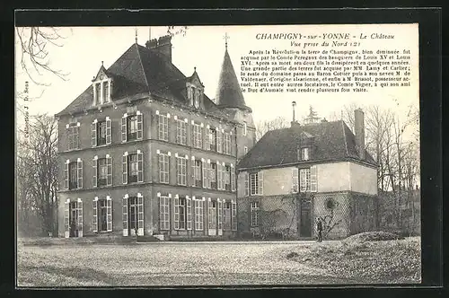 AK Champigny-sur-Yonne, Le Chateau, Vue prise du Nord