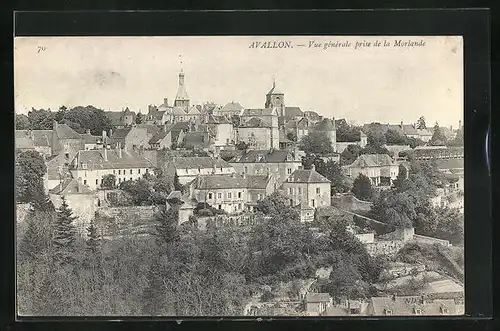 AK Avallon, Vue générale prise de la Morlande