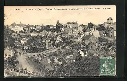AK Avallon, Vue sur Foudereaux et l`ancien Couvent des Visitandines
