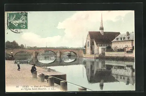 AK Sens, Pont de l'Yonne et l'Eglise Saint Maurice