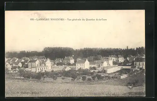 AK Laroche-Migennes, Vue generale du Quartier de la Gare