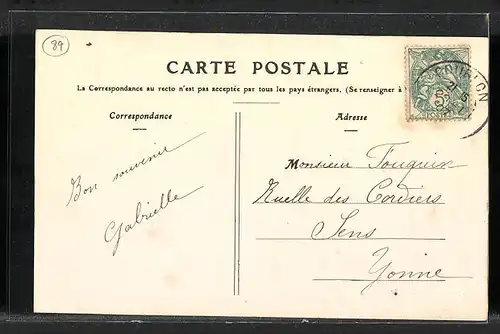AK Courlon, La Mi-Carême en 1906, Le Cygne évoluant sur l`Yonne