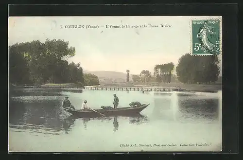 AK Courlon, L`Yonne, Le Barrage et la Fausse Rivière