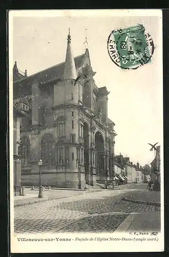 AK Villeneuve-sur-Yonne, Facade de l`Eglise Notre-Dame