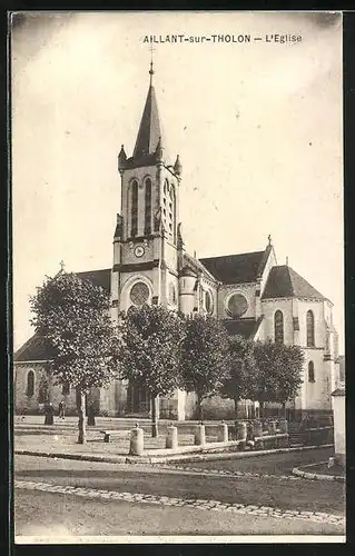 AK Aillant-sur-Tholon, L`Eglise, Blick zur Kirche