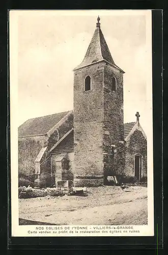 AK Villiers-la-Grange, L`Eglise, Ansicht der Kirche
