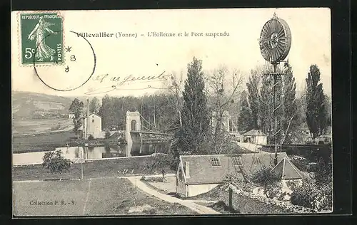 AK Villevallier, L'Eolienne et le Pont suspendu