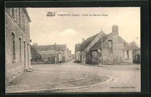 AK St-Sérotin, Route de Pont-sur-Yonne, Strassenpartie