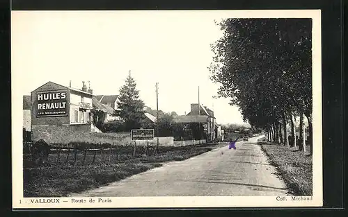 AK Valloux, Route de Paris, Strassenpartie