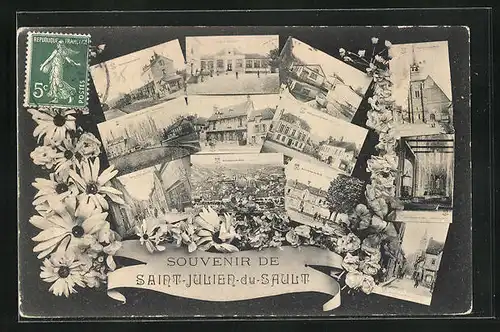 AK Saint-Julien-du-Sault, Kirche, Gebäudeansicht, Ortspartie