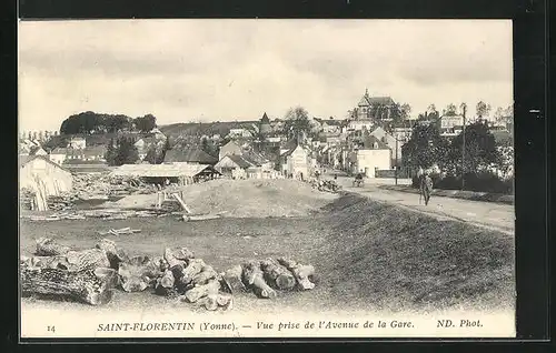 AK Saint-Florentin, Vue prise de l`Avenue de la Gare