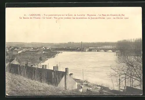 AK Laroche, Vue panoramique sur la Gare de Laroche-Migennes