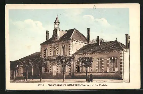 AK Mont-Saint-Sulpice, La Mairie, Rathaus