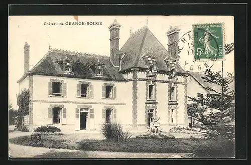 AK Saint-Martin-sur-Ouanne, Grange-Rouge, Le Chateau, Schloss im Sonnenschein