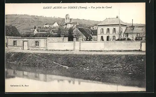 AK St-Aubin-sur-Yonne, Vue prise du Canal