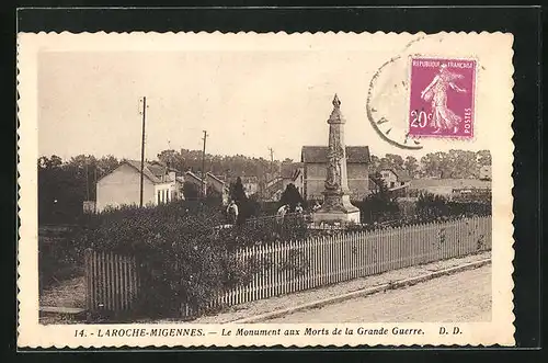 AK Laroche-Migennes, Le Monument aux Morts de la Grande Guerre