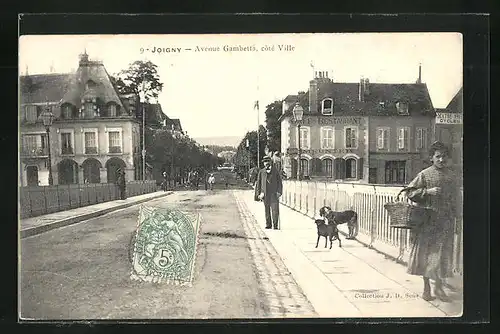 AK Joigny, Avenue Gambetta, côté Ville