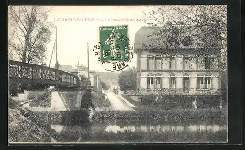 AK Laroche-Migennes, La Passerelle de la Gare, Brücke am Bahnhof
