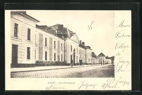 AK Joigny, Quai St-Florentin, Strassenpartie