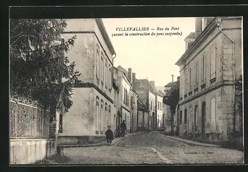 AK Villevallier, Rue du Pont, Strassenpartie