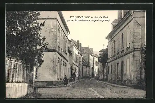 AK Villevallier, Rue du Pont, Strassenpartie