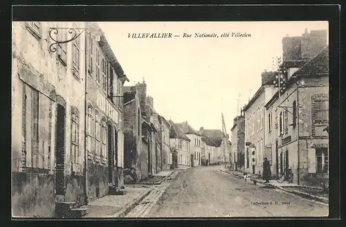 AK Villevallier, Rue Nationale, côté Villecien, Strassenpartie