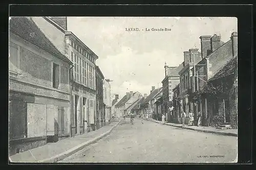 AK Lavau, La Grande-Rue, Strassenpartie