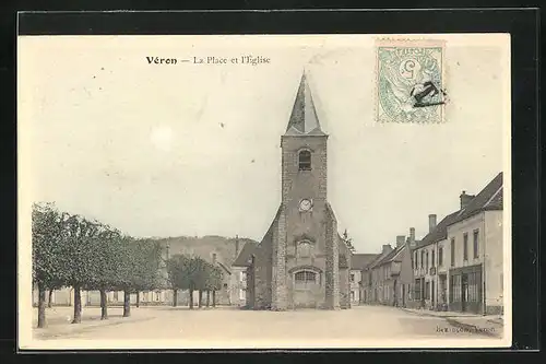 AK Véron, La Place et l`Église