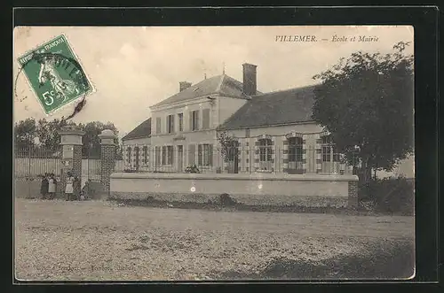 AK Villemer, École et Mairie
