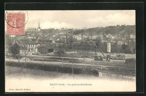 AK Toucy-Ville, Vue générale, Sud-Ouest