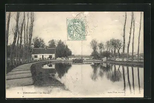 AK Vincelles, Le Canal, Totalansicht
