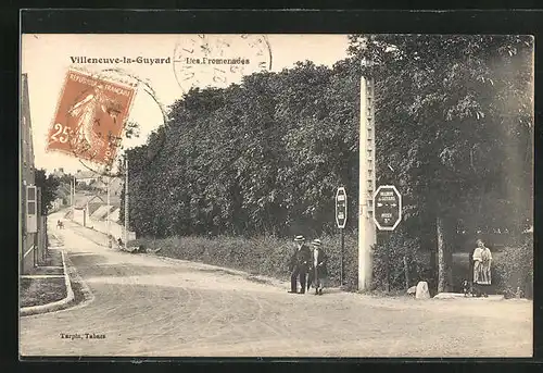 AK Villeneuve-la-Guyard, Les Promenades, Ortspartie