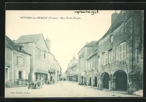 AK Noyers-sur-Serein, Rue Porte-Peinte, Strassenpartie