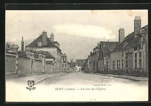 AK Héry, La rue de l'Eglise