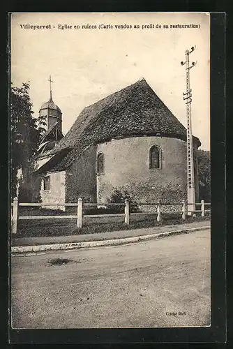 AK Villeperrot, Eglise en ruines