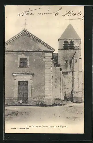 AK Maligny, rue et l'Eglise