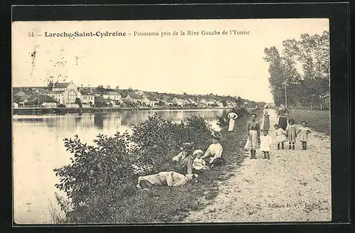 AK Laroche-Saint-Cydroine, Panorama pris de la Rive Gauche de l'Yonne