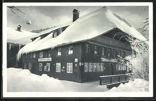 AK Todtmoos, Hotel-Pension Schwarzwaldhaus im Winter