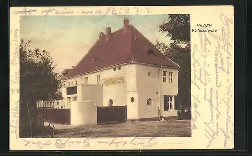 AK Hilden, Ansicht vom Gasthaus Waldschenke