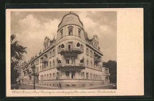 AK Bad Kissingen, Hotel Büdel gegenüber dem Kurhausbad