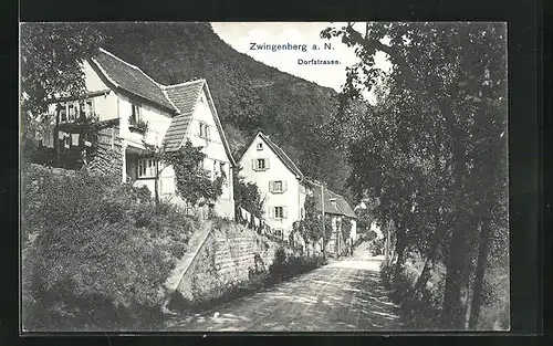 AK Zwingenberg a. N., Häuser an der Dorfstrasse
