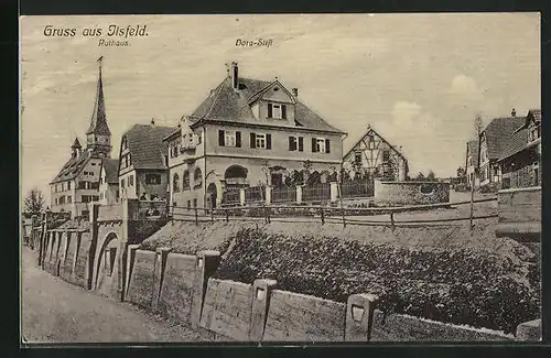 AK Ilsfeld, Blick auf Rathaus und Dora-Stift