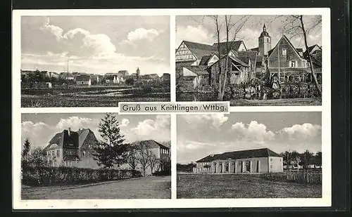 AK Knittlingen / Wttbg., Teilansicht mit Kirche, Gebäudeansichten